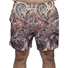 Paisley Print Musical Notes5 Men s Shorts by RiverRootz