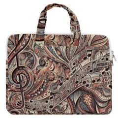 Paisley Print Musical Notes5 Macbook Pro 13  Double Pocket Laptop Bag