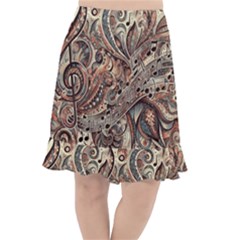 Paisley Print Musical Notes5 Fishtail Chiffon Skirt by RiverRootz