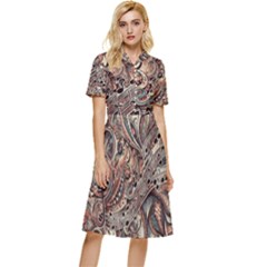 Paisley Print Musical Notes5 Button Top Knee Length Dress by RiverRootz