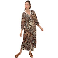 Paisley Print Musical Notes5 Grecian Style  Maxi Dress by RiverRootz