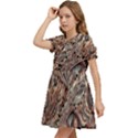 Paisley Print Musical Notes5 Kids  Bow Tie Puff Sleeve Dress View3