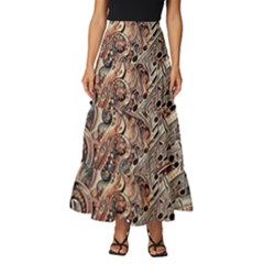 Paisley Print Musical Notes5 Tiered Ruffle Maxi Skirt by RiverRootz