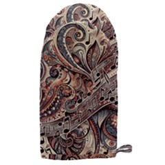 Paisley Print Musical Notes5 Microwave Oven Glove by RiverRootz