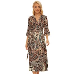 Paisley Print Musical Notes5 Midsummer Wrap Dress by RiverRootz