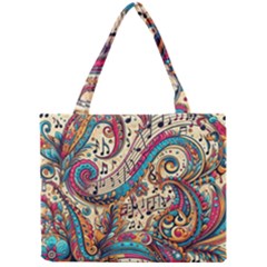 Paisley Print Musical Notes Mini Tote Bag