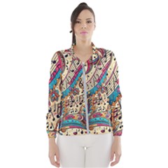 Paisley Print Musical Notes Women s Windbreaker by RiverRootz