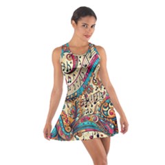 Paisley Print Musical Notes Cotton Racerback Dress by RiverRootz