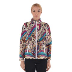 Paisley Print Musical Notes Women s Bomber Jacket