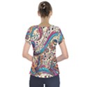 Paisley Print Musical Notes Short Sleeve Front Detail Top View2