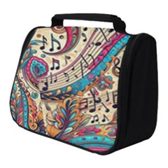 Paisley Print Musical Notes Full Print Travel Pouch (small)