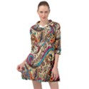 Paisley Print Musical Notes Mini Skater Shirt Dress View1