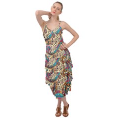 Paisley Print Musical Notes Layered Bottom Dress by RiverRootz