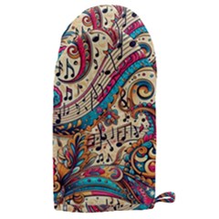 Paisley Print Musical Notes Microwave Oven Glove by RiverRootz