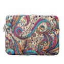 Paisley Print Musical Notes 14  Vertical Laptop Sleeve Case With Pocket View1