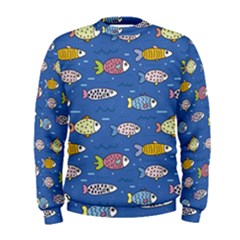 Sea Fish Blue Submarine Animals Patteen Men s Sweatshirt