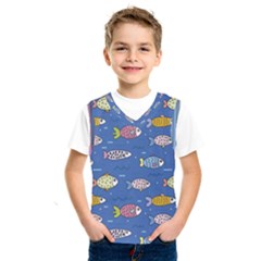 Sea Fish Blue Submarine Animals Patteen Kids  Basketball Tank Top