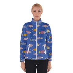 Sea Fish Blue Submarine Animals Patteen Women s Bomber Jacket