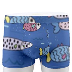 Sea Fish Blue Submarine Animals Patteen Men s Boxer Briefs