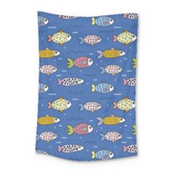 Sea Fish Blue Submarine Animals Patteen Small Tapestry