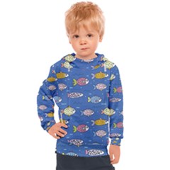 Sea Fish Blue Submarine Animals Patteen Kids  Hooded Pullover