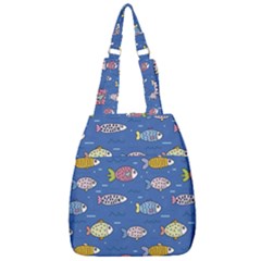 Sea Fish Blue Submarine Animals Patteen Center Zip Backpack