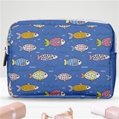 Sea Fish Blue Submarine Animals Patteen Make Up Pouch (medium)