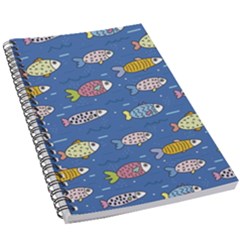 Sea Fish Blue Submarine Animals Patteen 5 5  X 8 5  Notebook