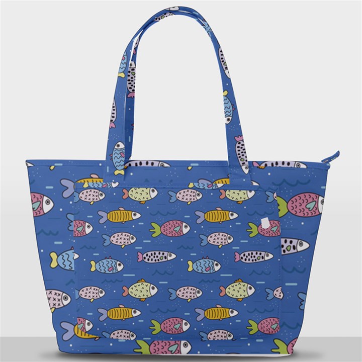 Sea Fish Blue Submarine Animals Patteen Back Pocket Shoulder Bag 