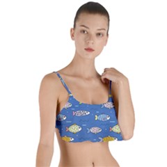 Sea Fish Blue Submarine Animals Patteen Layered Top Bikini Top 