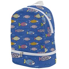 Sea Fish Blue Submarine Animals Patteen Zip Bottom Backpack