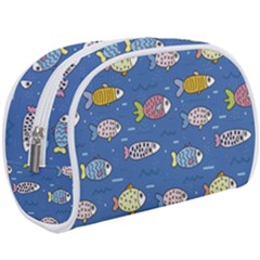 Sea Fish Blue Submarine Animals Patteen Make Up Case (large)