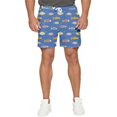 Sea Fish Blue Submarine Animals Patteen Men s Runner Shorts by Maspions