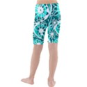 Mazipoodles Love Flowers Teal Kids  Mid Length Swim Shorts View2