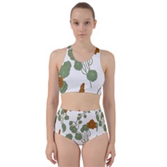 Nasturtium Flowers Plant Leaves Racer Back Bikini Set by Ndabl3x