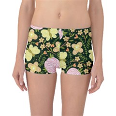 Flowers Rose Blossom Pattern Boyleg Bikini Bottoms by Ndabl3x