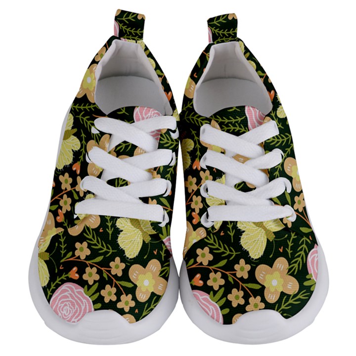 Flowers Rose Blossom Pattern Kids  Lightweight Sports Shoes