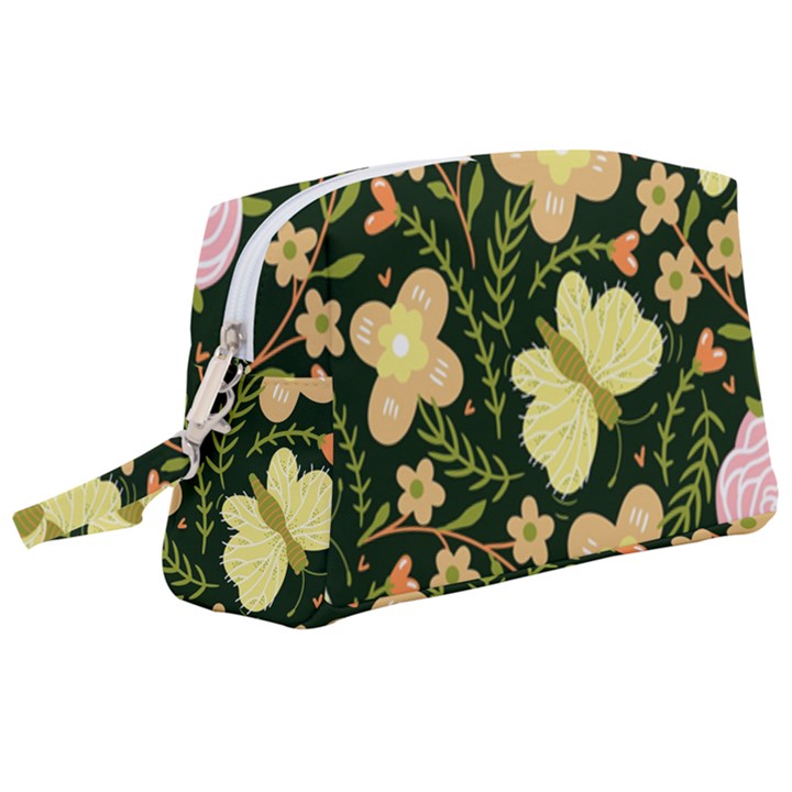 Flowers Rose Blossom Pattern Wristlet Pouch Bag (Large)