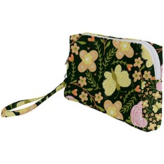 Flowers Rose Blossom Pattern Wristlet Pouch Bag (small) by Ndabl3x