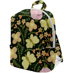 Flowers Rose Blossom Pattern Zip Up Backpack by Ndabl3x