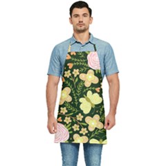 Flowers Rose Blossom Pattern Kitchen Apron by Ndabl3x