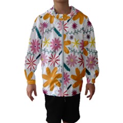 Pattern Background Vintage Floral Kids  Hooded Windbreaker