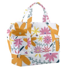 Pattern Background Vintage Floral Sports Shoulder Bag With Shoes Compartment