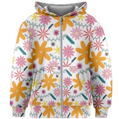 Pattern Background Vintage Floral Kids  Zipper Hoodie Without Drawstring