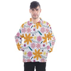 Pattern Background Vintage Floral Men s Half Zip Pullover