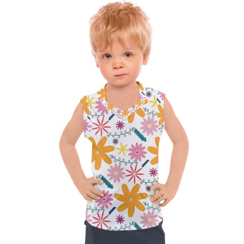 Pattern Background Vintage Floral Kids  Sport Tank Top by Ndabl3x