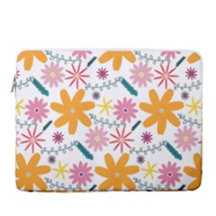 Pattern Background Vintage Floral 15  Vertical Laptop Sleeve Case With Pocket by Ndabl3x