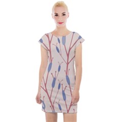 Abstract Pattern Floral Branches Cap Sleeve Bodycon Dress by Ndabl3x