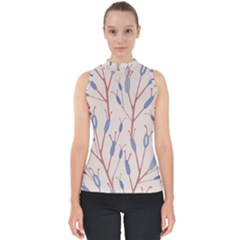 Abstract Pattern Floral Branches Mock Neck Shell Top by Ndabl3x