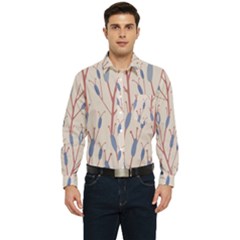 Abstract Pattern Floral Branches Men s Long Sleeve Pocket Shirt  by Ndabl3x